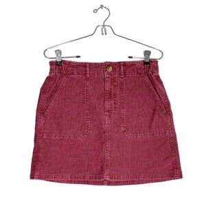American Eagle Women's Hi-Rise A-Line Stretch Mini Skirt in Maroon - Sz 0